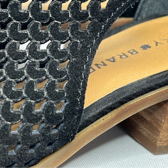 LUCKY BRAND Nacria Black Suede Peep Toe Ankle Booties Sandals Shoes Size 6.5M - Picture 6 of 16